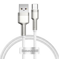 Кабел Baseus Cafule, USB към USB-C, 66W, 1m, бял (CAKF000102)-0