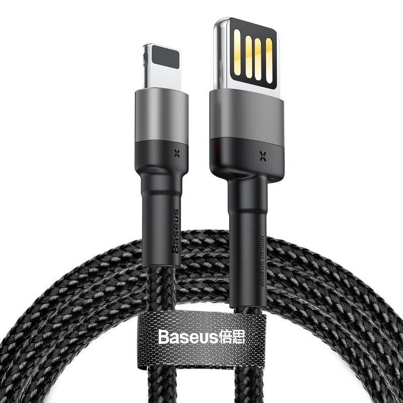 Baseus Cafule Lightning - USB (kétoldalas) kábel 2m fekete-szürke (CALKLF-HG1) (CALKLF-HG1) (CALKLF-HG1)-0