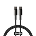Кабел за данни/зареждане Baseus USB Type-C към USB Type-C, 2 м, 100 W, 5 A, CATWJ-A01, Черен (CATWJ-A01)-0