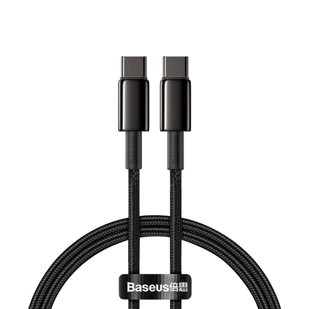 Кабел за данни/зареждане Baseus USB Type-C към USB Type-C, 2 м, 100 W, 5 A, CATWJ-A01, Черен (CATWJ-A01)-0