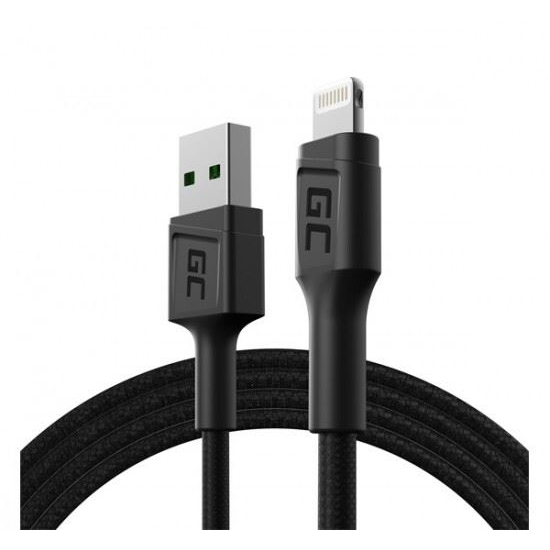 Cablu USB-Lightning 120cm, Green Cell GC PowerStream, incarcare rapida Apple 2.4A, pentru Apple iPhone iPad iPod (KABGC21)-0