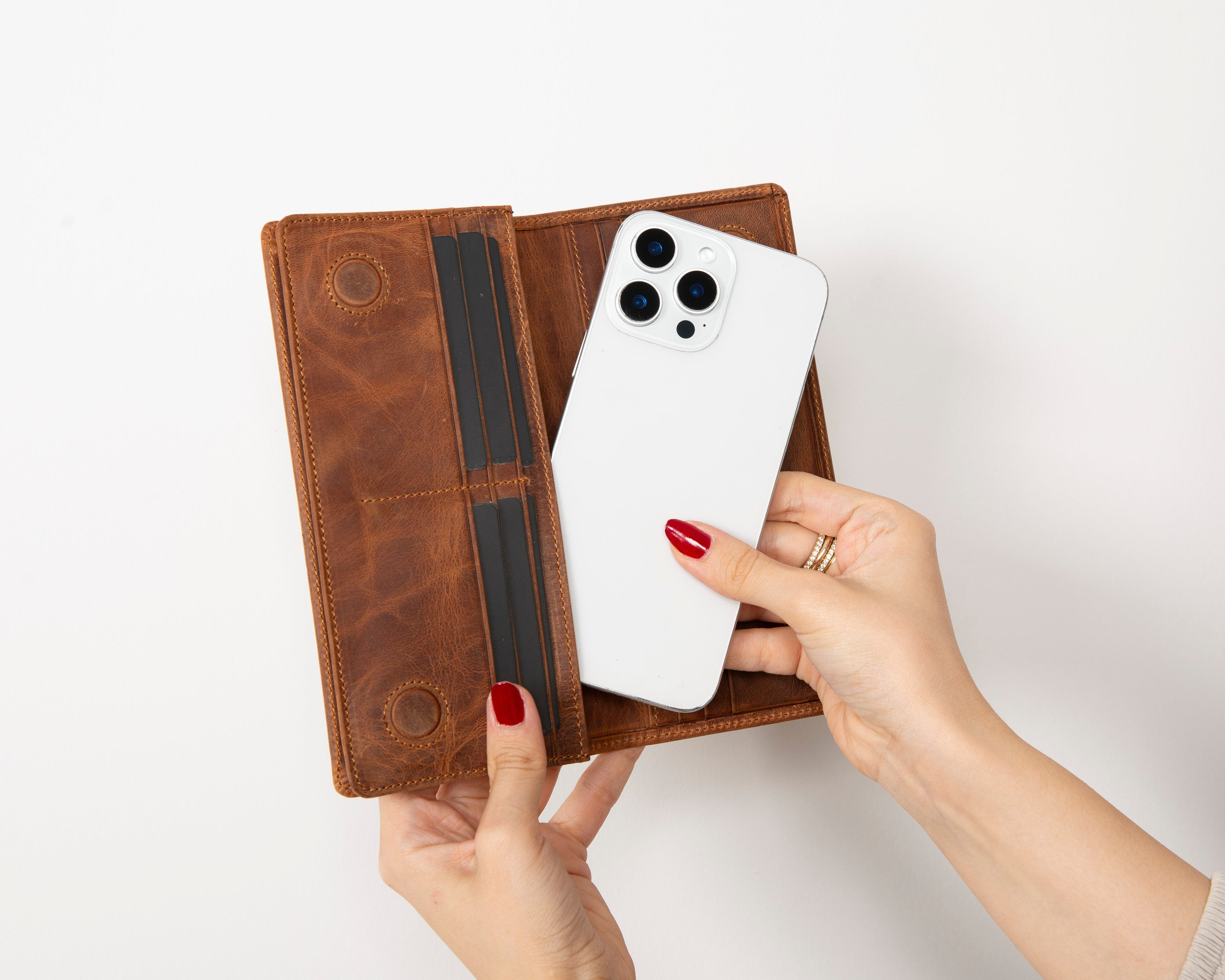 Sedona Leather Unisex Wallet – Genuine Leather Wallet with Phone Pocket & Card Organizer