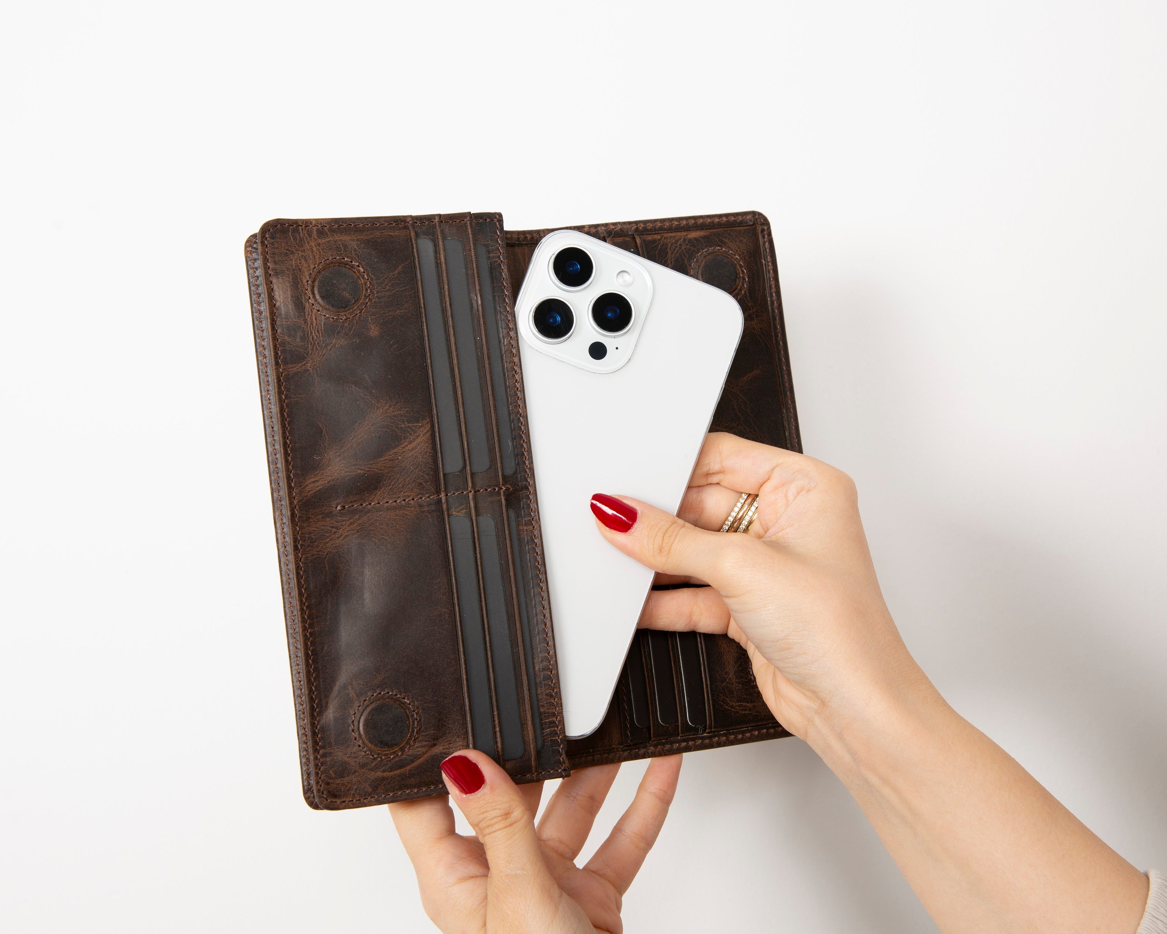 Sedona Leather Unisex Wallet – Genuine Leather Wallet with Phone Pocket & Card Organizer