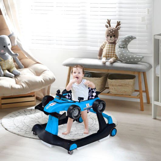 5-in-1 Baby Walker with Adjustable Height and Speed for Boys Girls 6-18 Months-0