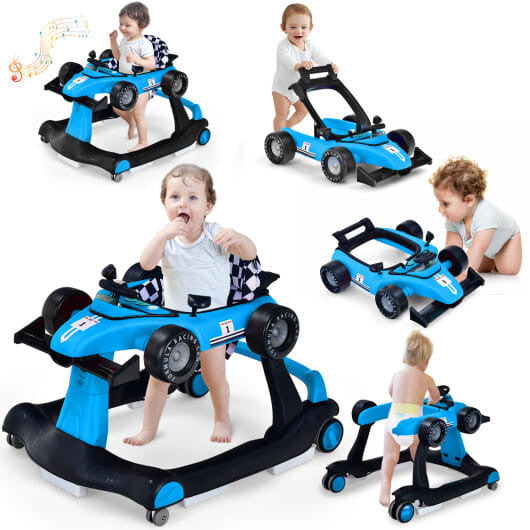 5-in-1 Baby Walker with Adjustable Height and Speed for Boys Girls 6-18 Months-4