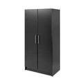 Black Freestanding Bedroom Cabinet Armoire Wardrobe Closet with Hanging Rail-0
