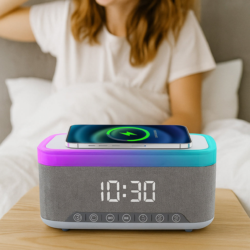 Power & Comfort Trio – Sip & Charge Mug Warmer, All-in-One Alarm Clock & 5-in-1 Folding Charging Station-3