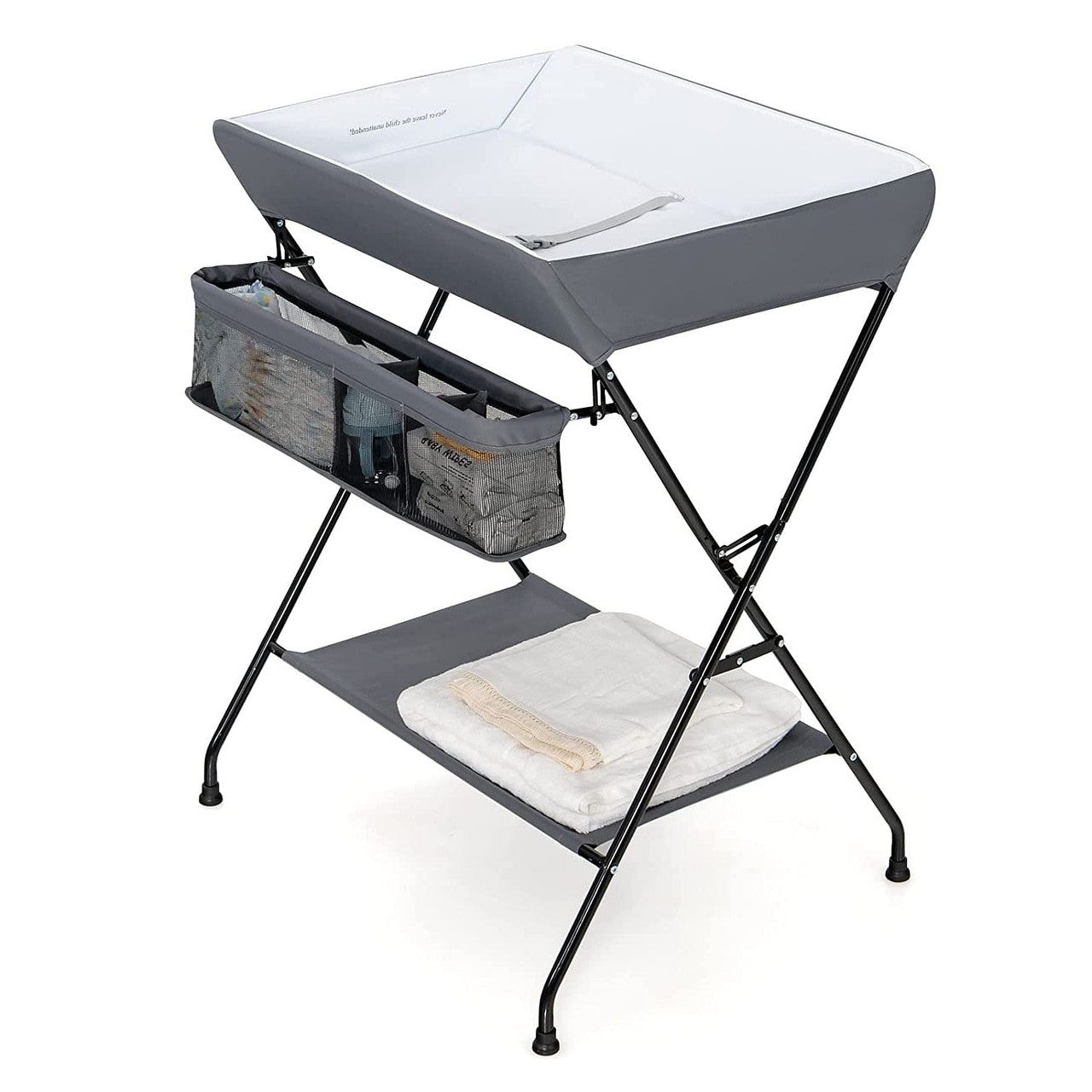 Grey Folding  Wide Nursery Diaper Baby  Changing Table-2