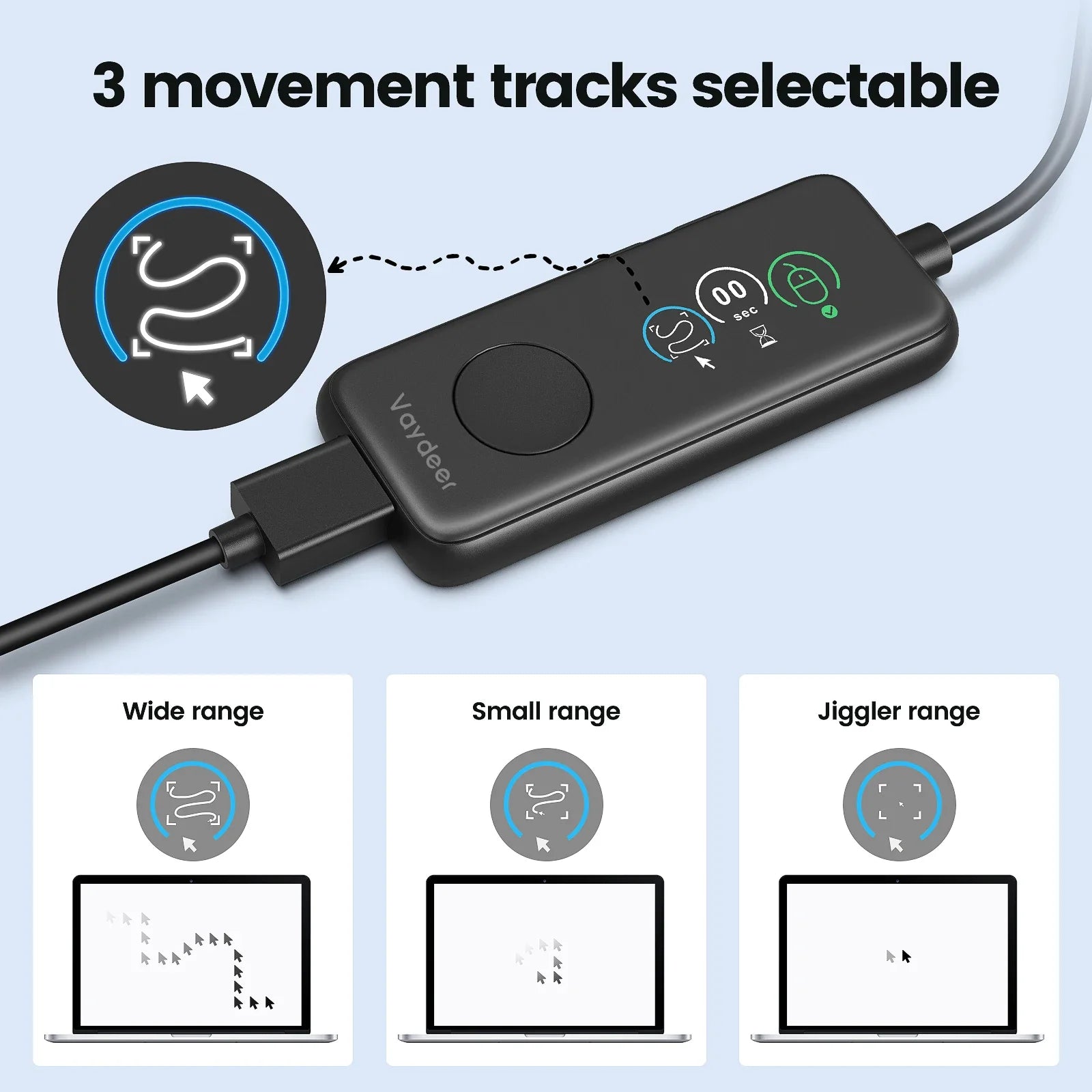 NNEOBA Fully Automatic USB Mouse Jiggler with HD Screen-3