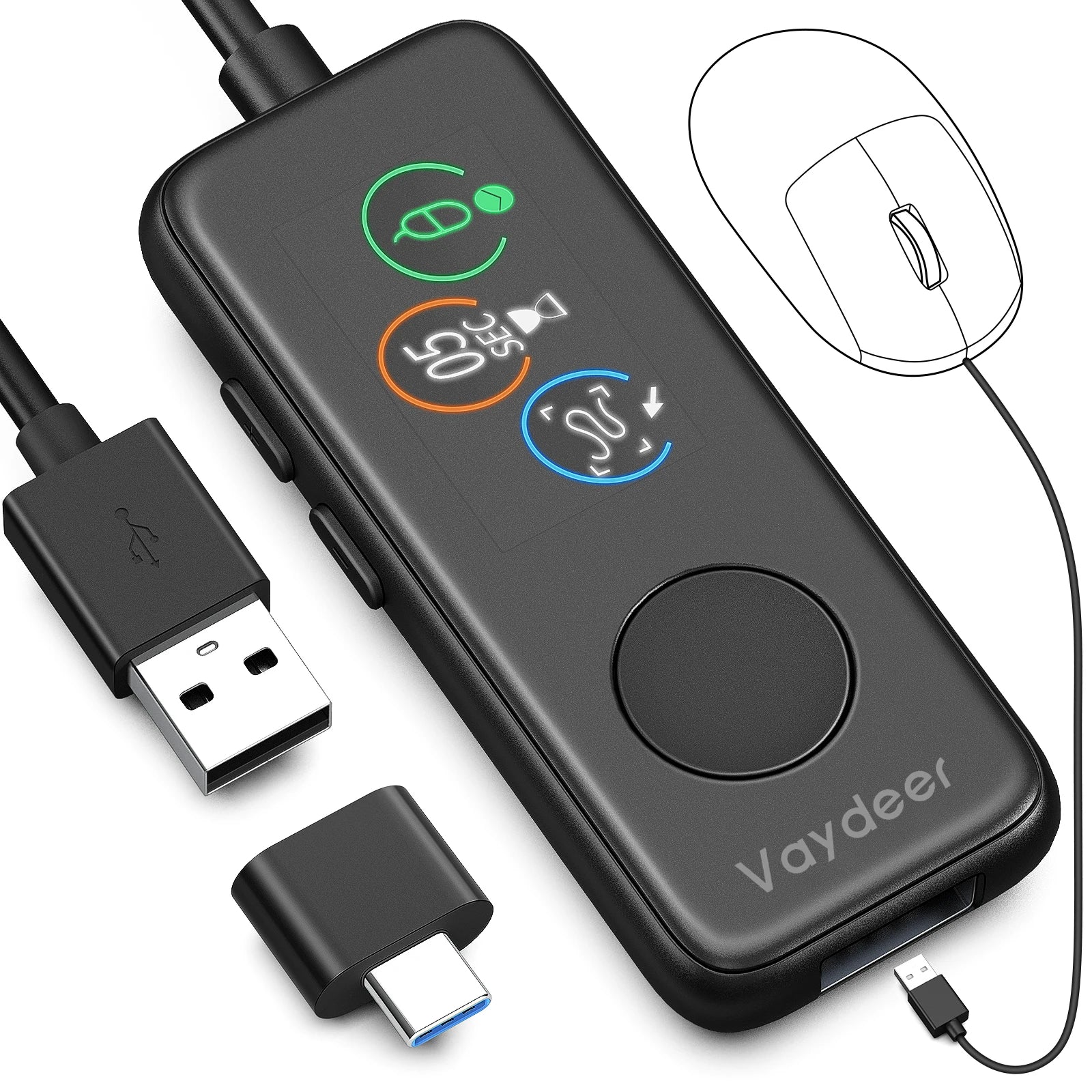 NNEOBA Fully Automatic USB Mouse Jiggler with HD Screen-0