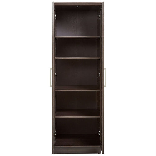 Bedroom Wardrobe Cabinet Storage Closet Organizer in Dark Brown Oak Finish-0