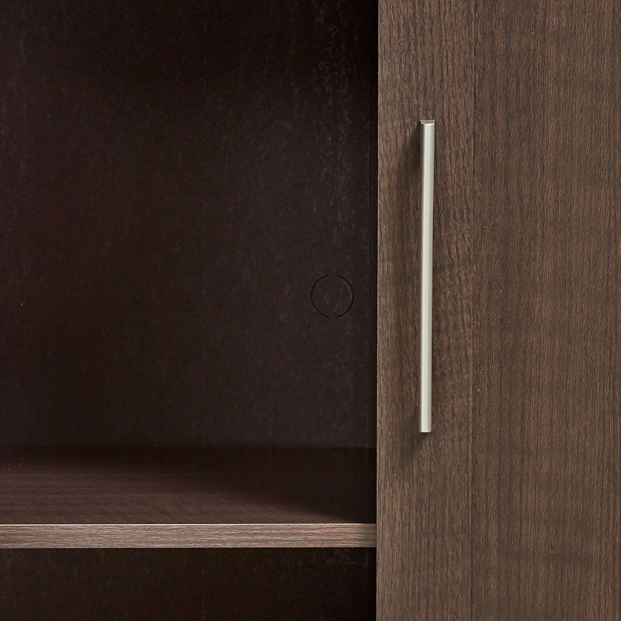 Bedroom Wardrobe Cabinet Storage Closet Organizer in Dark Brown Oak Finish-1
