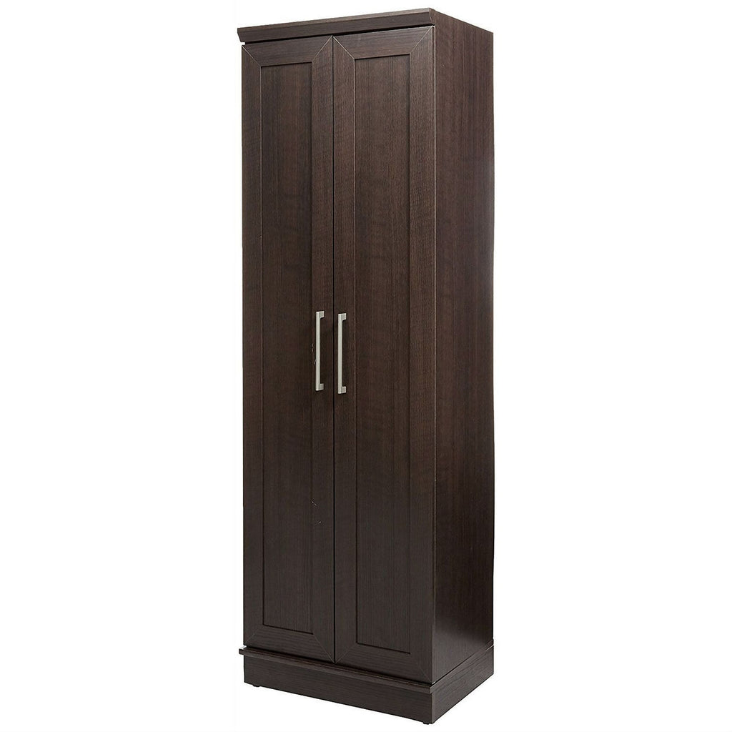 Bedroom Wardrobe Cabinet Storage Closet Organizer in Dark Brown Oak Finish-2