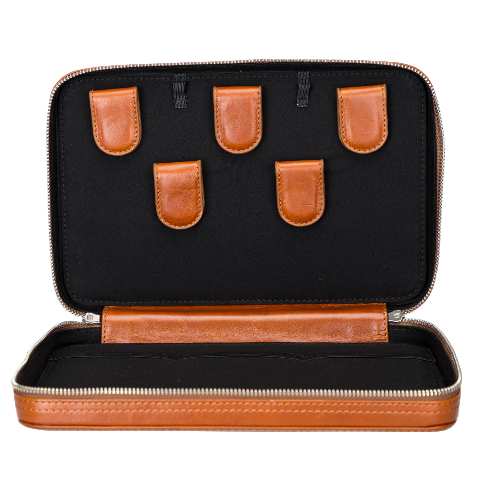 Medicine Handmade Leather Cable Travel Organizer-2
