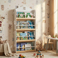 House-Shaped Kids Bookshelf with Anti-falling Baffles-White-0