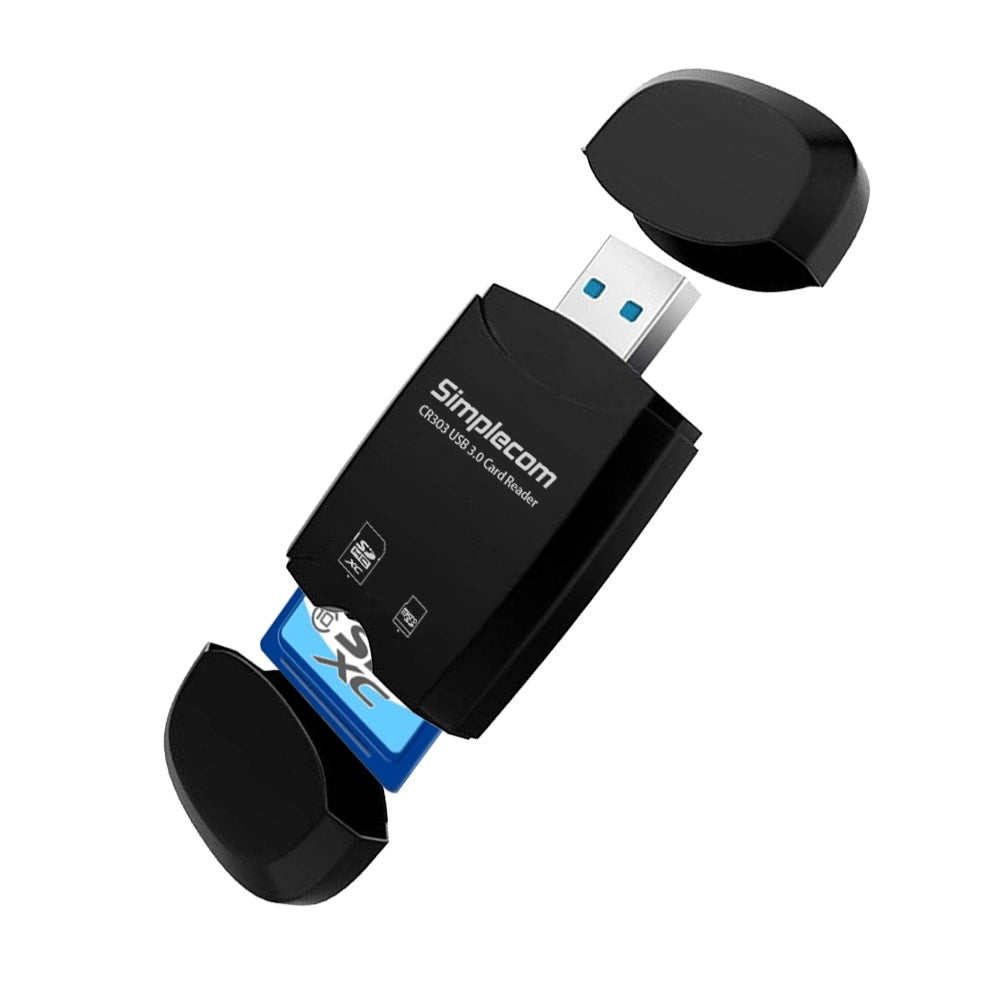 NNEDSZ CR303 2 Slot SuperSpeed USB 3.0 Card Reader with Dual Caps-0