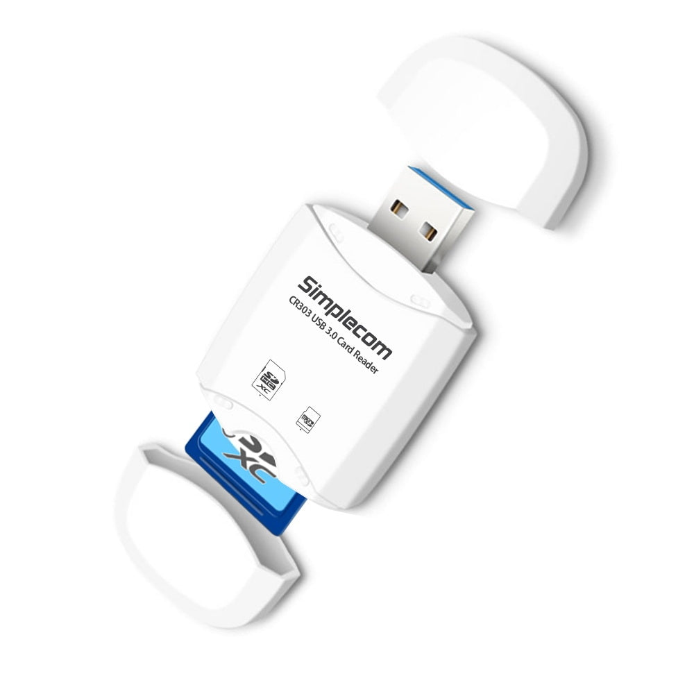 NNEDSZ CR303 2 Slot SuperSpeed USB 3.0 Card Reader with Dual Caps-1