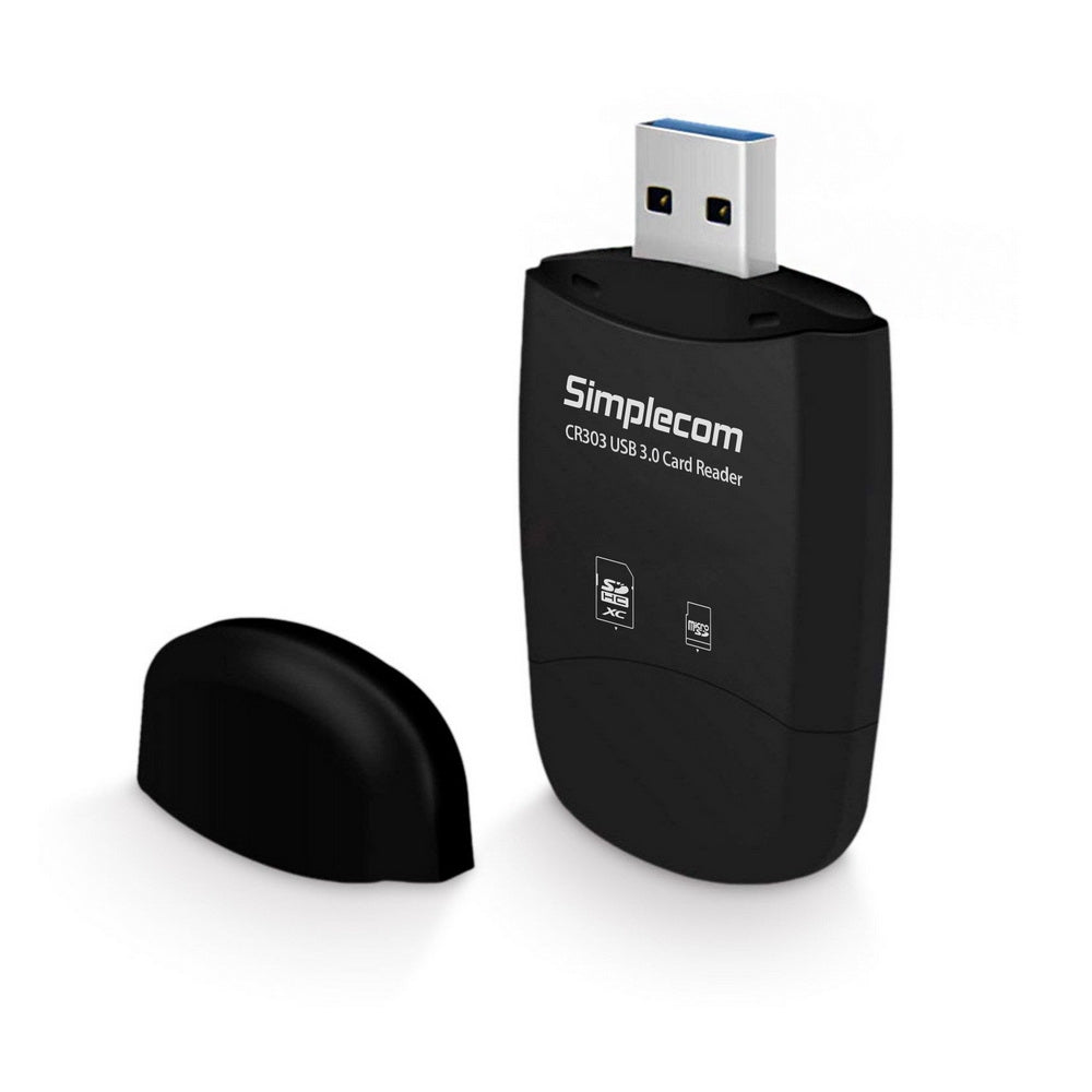NNEDSZ CR303 2 Slot SuperSpeed USB 3.0 Card Reader with Dual Caps-2