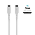 Cablu de incarcare si de date din silicon FIXED, conectori USB-C/USB-C, suport PD, 1,2 m, USB 2.0, 60 W, alb (FIXDLS-CC12-WH)-0
