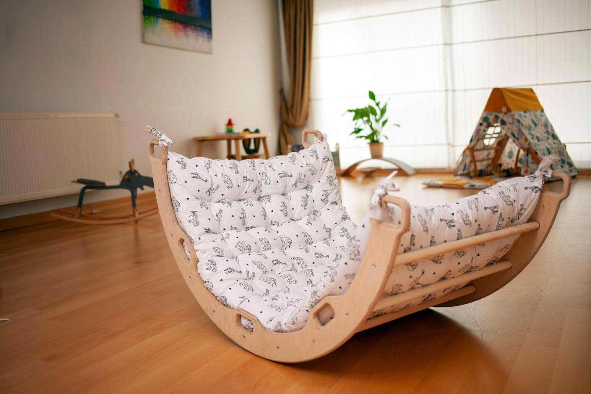 Climbing Arch / Rocker with Origami Pattern Pillow-2