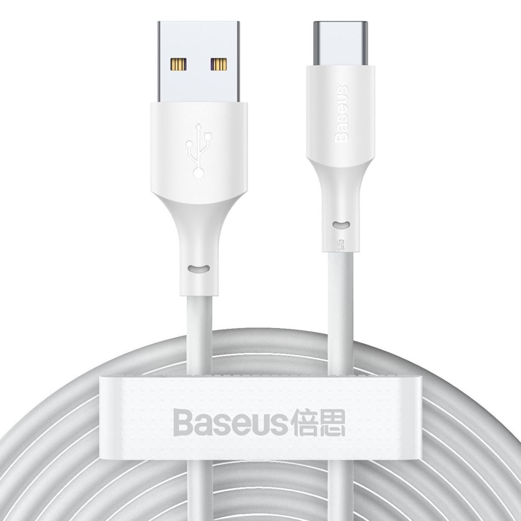 Cablu Date si Incarcare Baseus USB la USB Type-C, 1.5 m, 40W, 5A, (Set 2 Bucati), TZCATZJ-02, Alb (TZCATZJ-02)-0