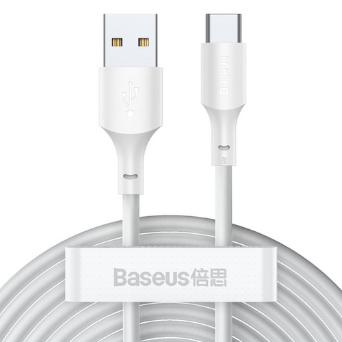 Cablu Date si Incarcare Baseus USB la USB Type-C, 1.5 m, 40W, 5A, (Set 2 Bucati), TZCATZJ-02, Alb (TZCATZJ-02)-0