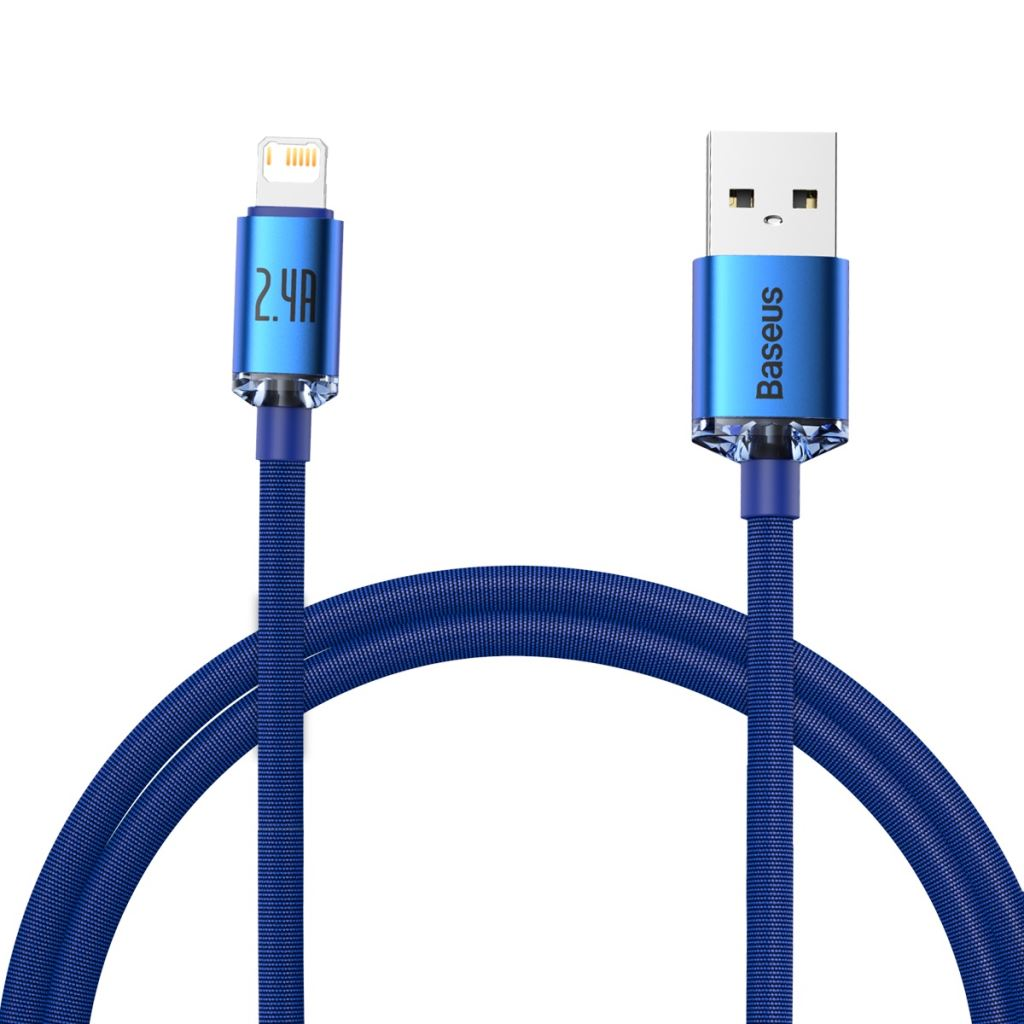 Cablu de date si incarcare, Baseus, Lightning, 2.4 A, 1.2 m, Albastru (CAJY000003)-0