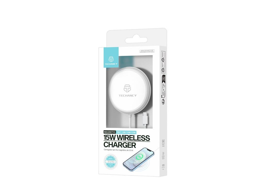 Techancy Carregador Sem Fio Magnético 15w TF2793, Compatível Com Iphone 12 E Acima, Compatível Magsafe, Porta Usb-C-2