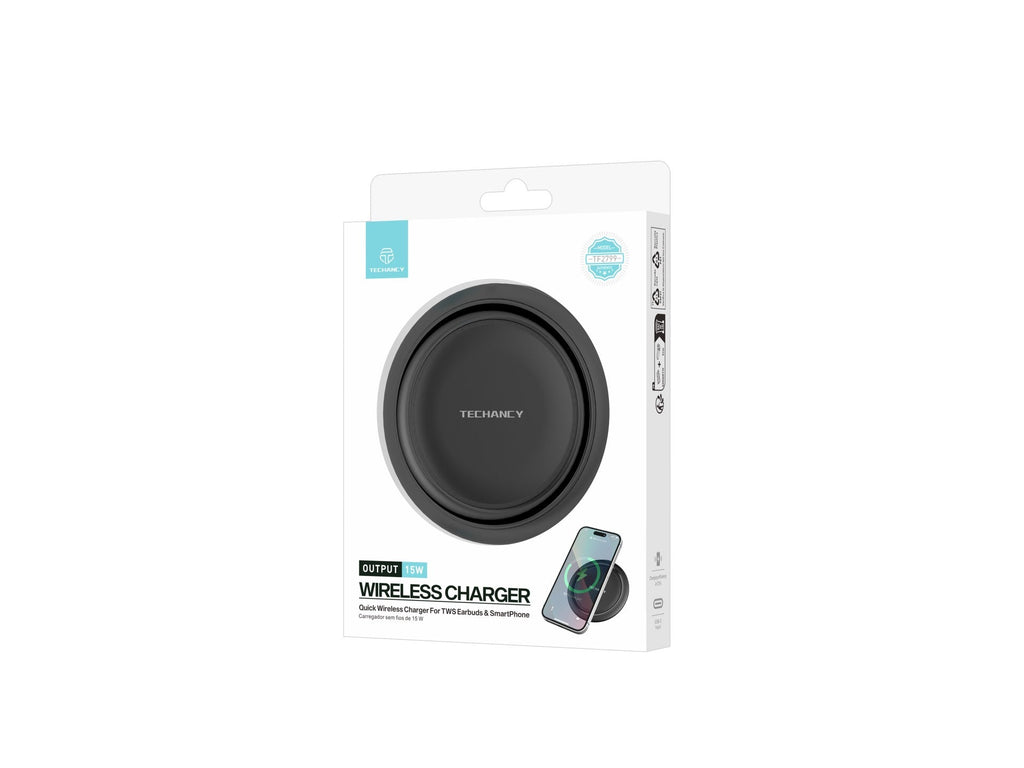 Techancy Carregador sem fio  15W TF2799, compatível com várias marcas de smartphones, carga rápida e segura, leve e portátil-2