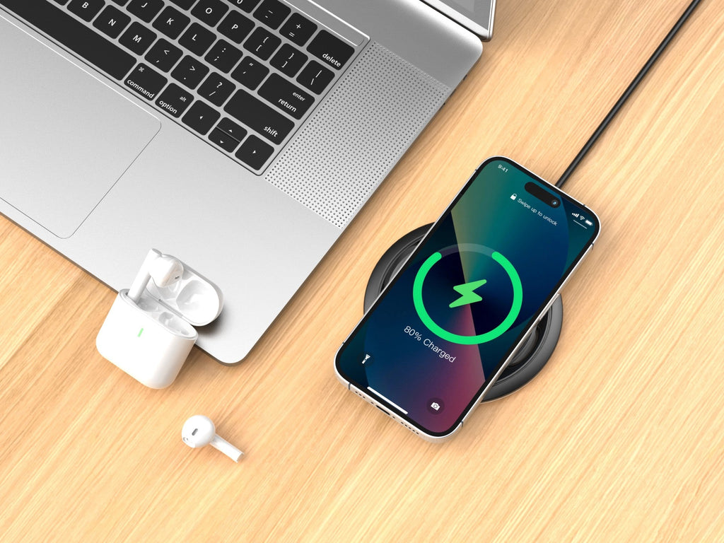 Techancy Carregador sem fio  15W TF2799, compatível com várias marcas de smartphones, carga rápida e segura, leve e portátil-1