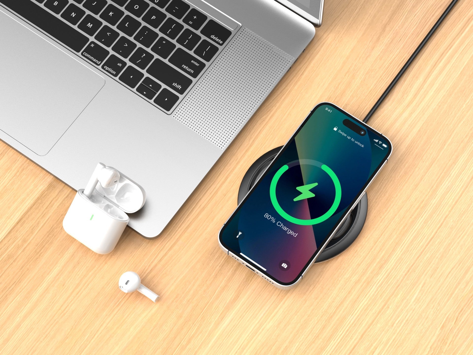 Techancy Carregador sem fio  15W TF2799, compatível com várias marcas de smartphones, carga rápida e segura, leve e portátil-1