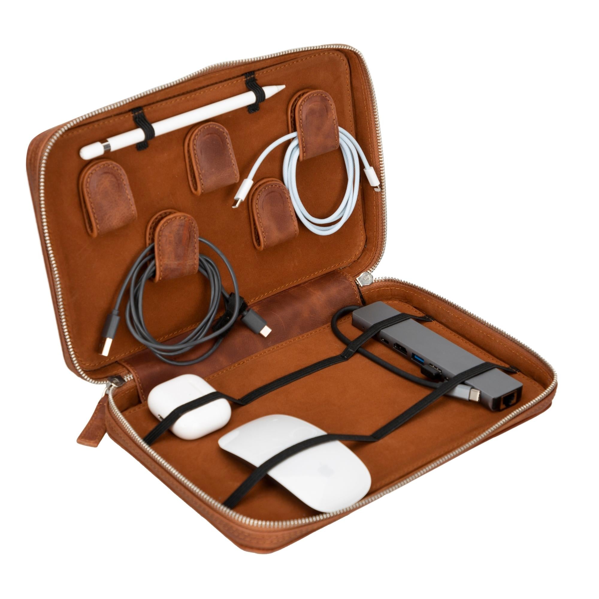 Medicine Handmade Leather Cable Travel Organizer-7