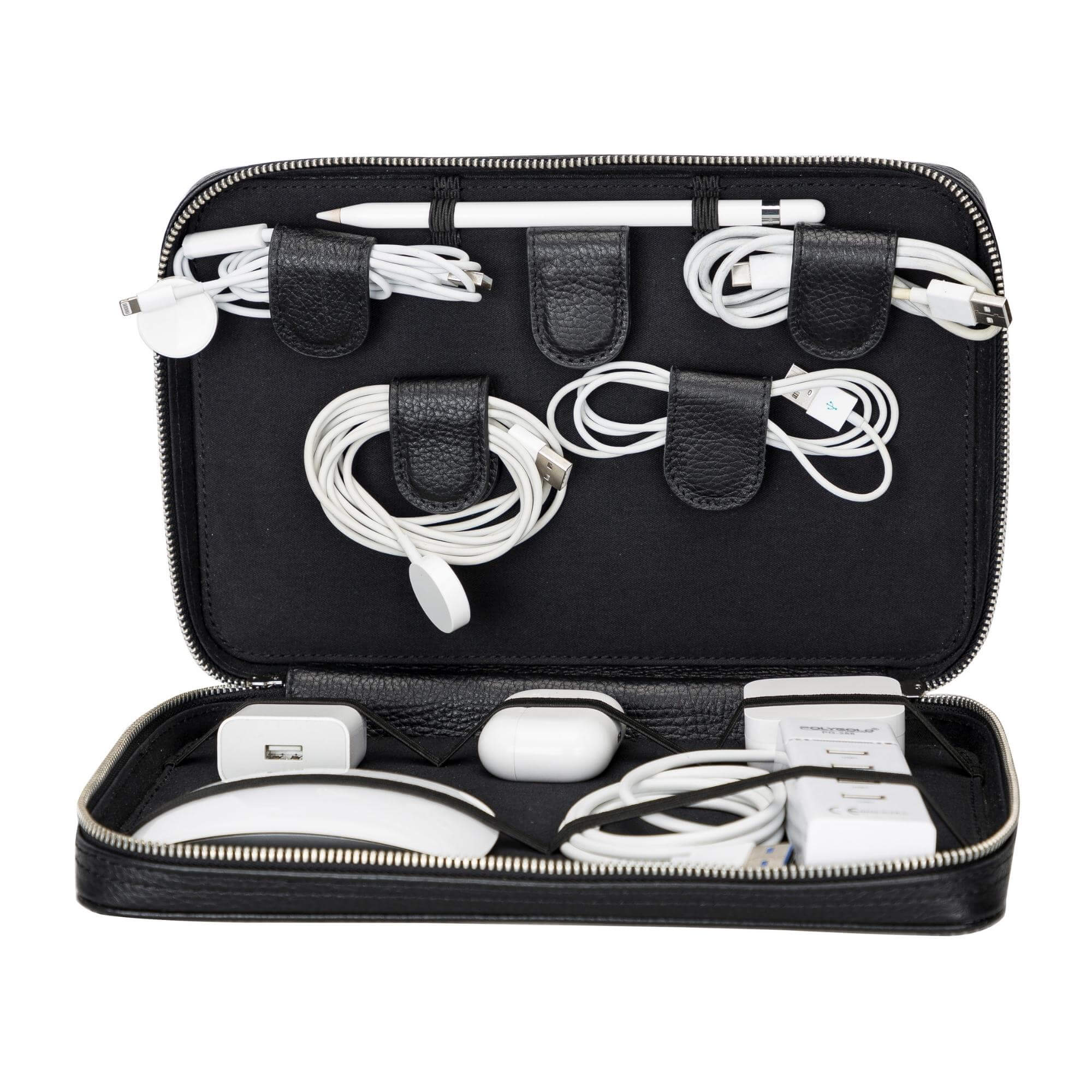 Medicine Handmade Leather Cable Travel Organizer-5
